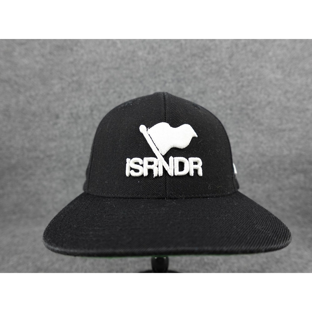 ISRNDR‎ Snapback Hat Unisex OSFA Black Y2K Flag Embroidered Yupoong Cap